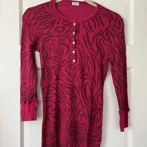 Splendid Waffle Knit Zebra Print Top